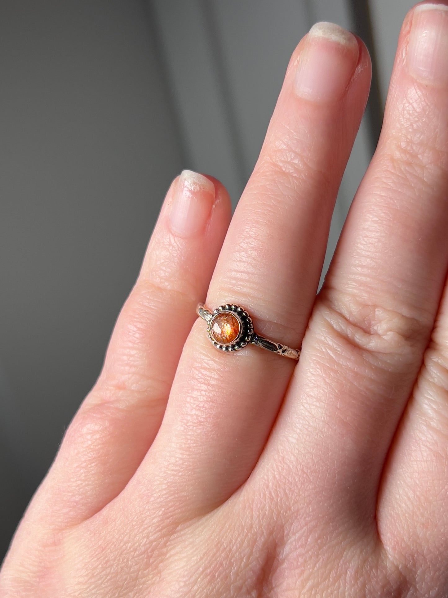 Sunstone Vintage Style Ring Size 8