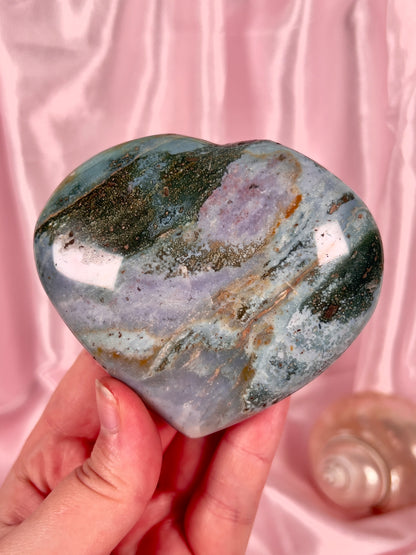 Pastel Sea Jasper Heart