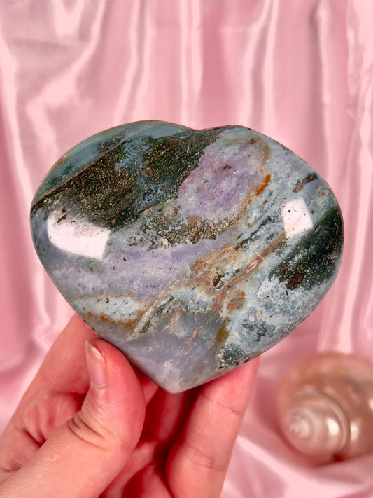 Pastel Sea Jasper Heart