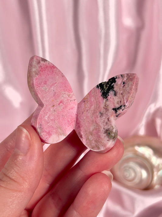 Bubblegum Pink Peruvian Rhodonite 3D Butterfly - Intuitively Chosen
