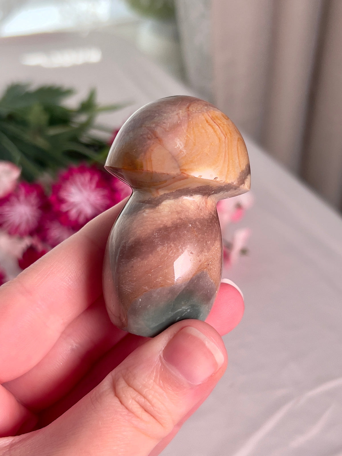 Pastel Polychrome Jasper Mushroom