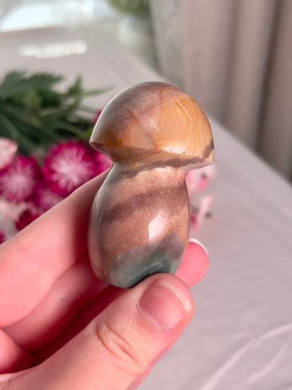 Pastel Polychrome Jasper Mushroom