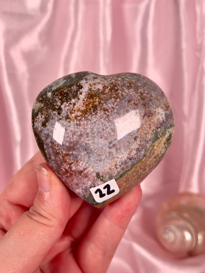 Moody Reddish Pink Sea Jasper Heart