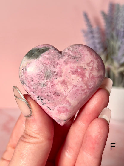 Bubblegum Pink Peruvian Rhodonite Puffy Hearts - Choose Your Own