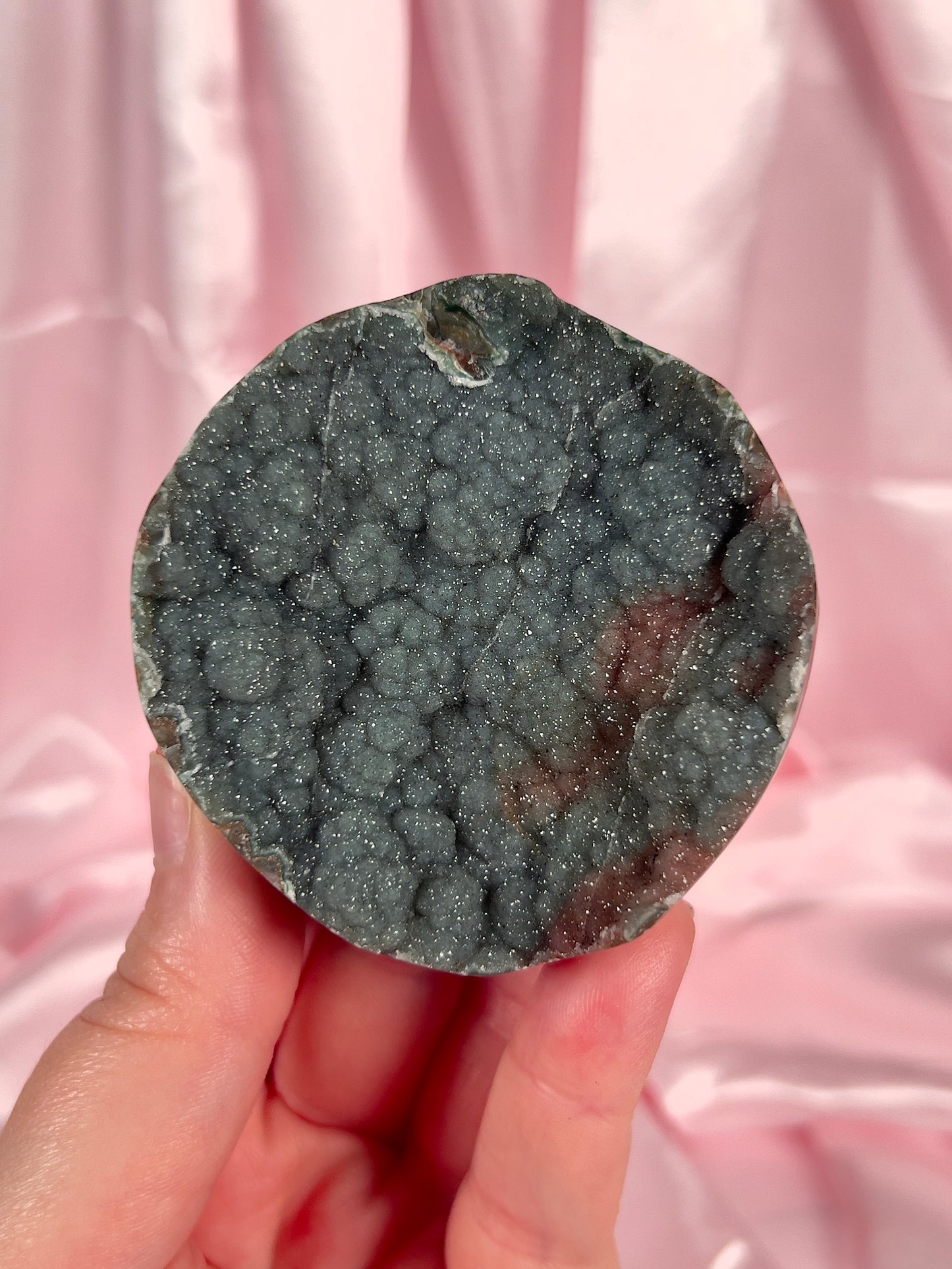 Deep Teal and Red Sugar Amethyst Cut Base