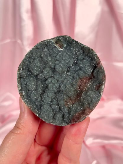 Deep Teal and Red Sugar Amethyst Cut Base