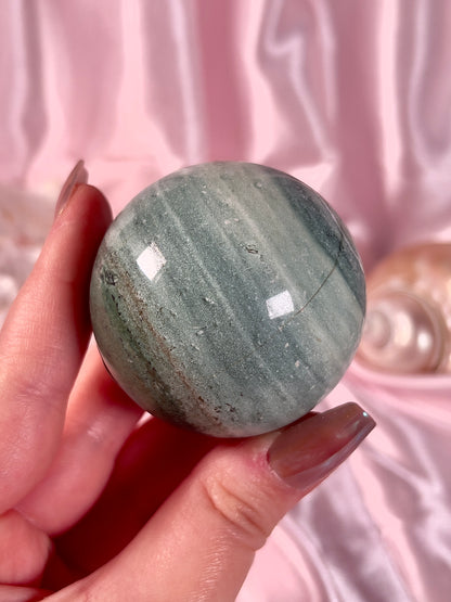 Pastel Minty Green Unicorn Jasper Sphere