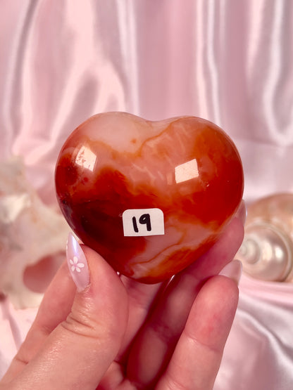 Peachy Pink Carnelian Heart