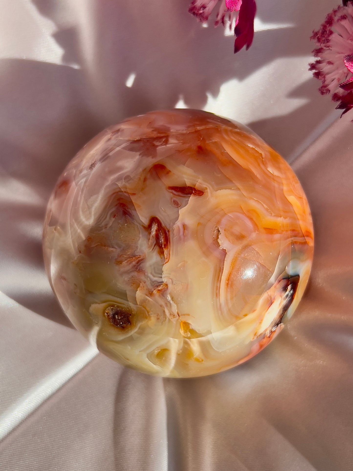Warm Pink Carnelian Sphere