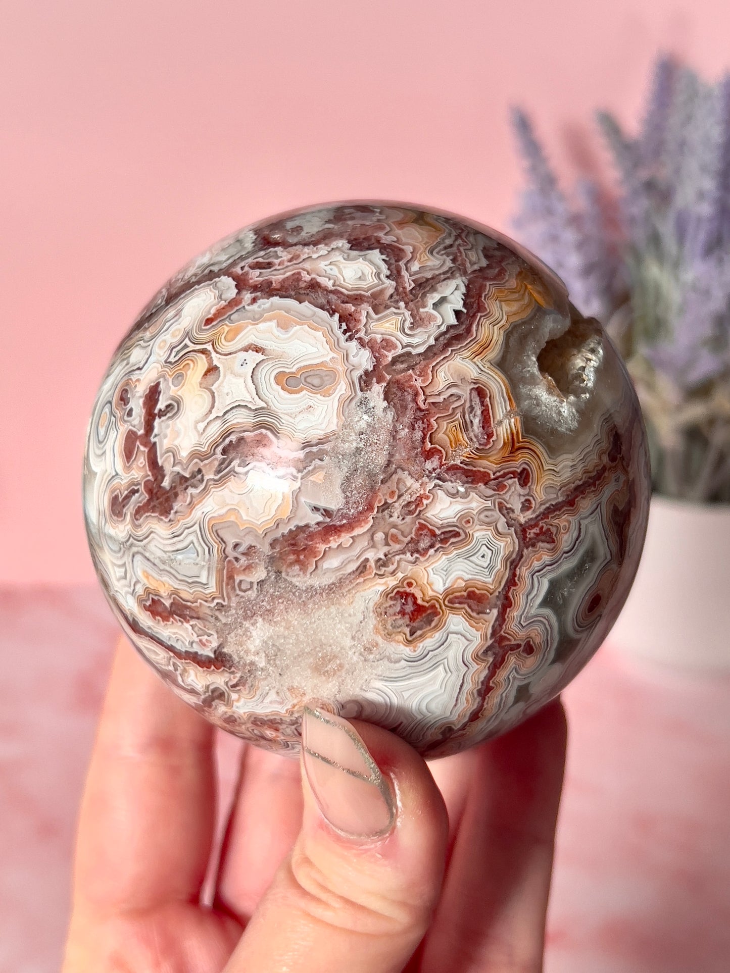 Crazy Lace Agate Sphere from Mexico