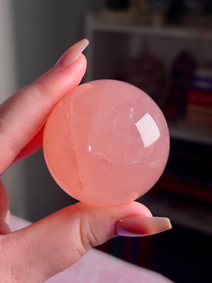 HQ Juicy Star Rose Quartz Sphere from Mozambique