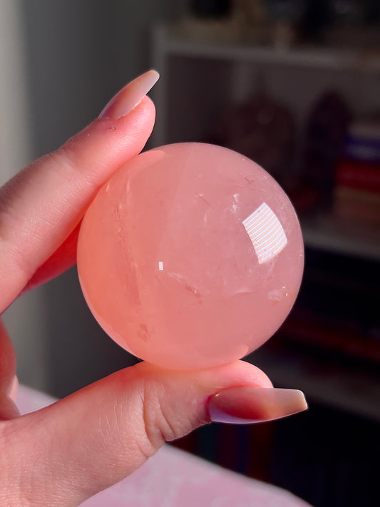 HQ Juicy Star Rose Quartz Sphere from Mozambique