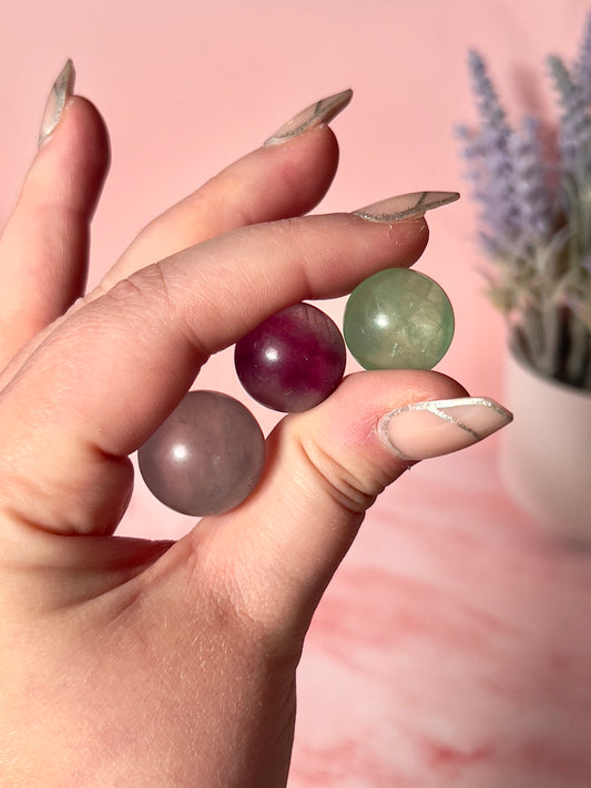 Mini Candy Fluorite Sphere (Yellow, Green, Purple, White)