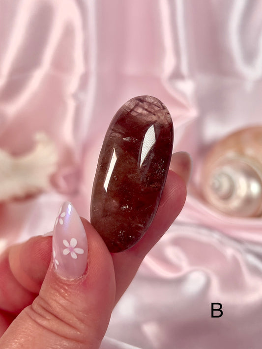 Packed Red Rutile Quartz Lenses from Brazil