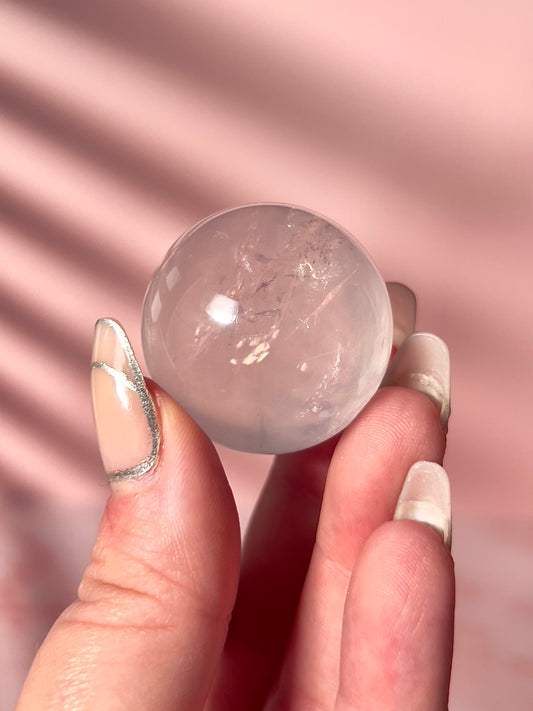 Mini Ice Rose Quartz Sphere