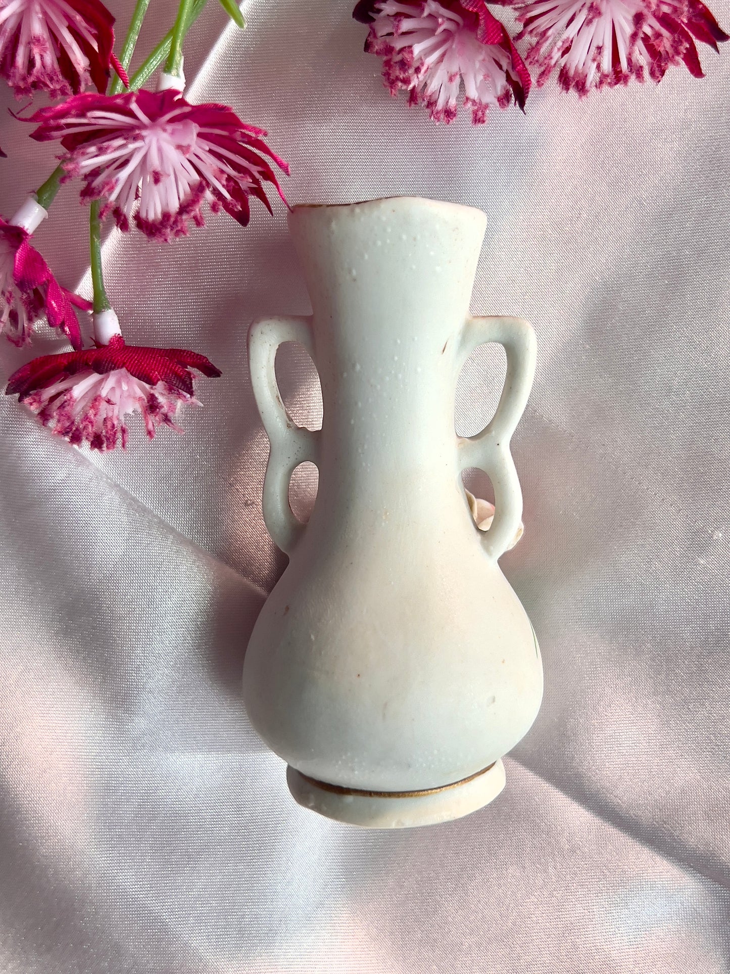 Vintage Porcelain Mini Rose Sphere Holder - back view