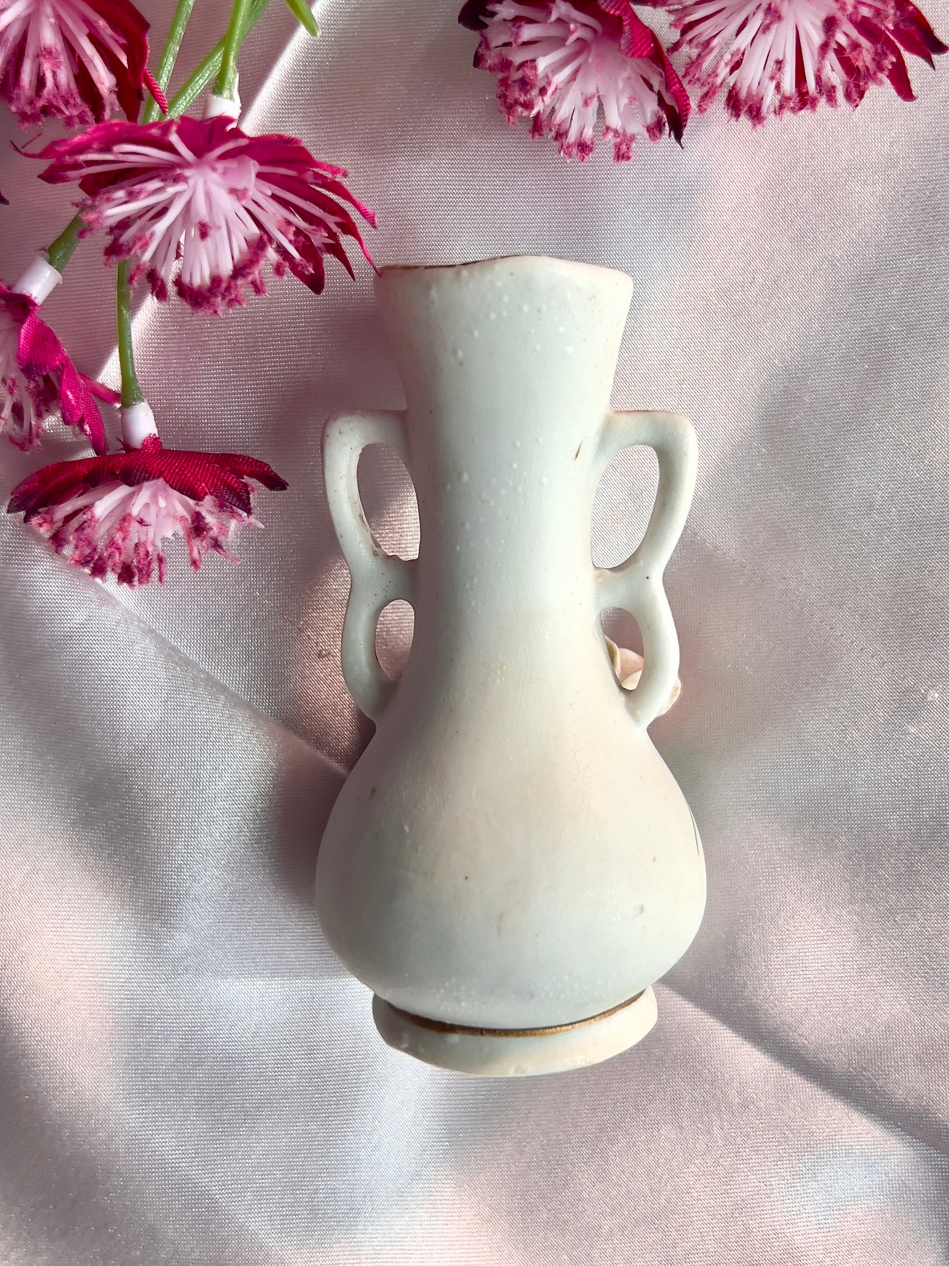 Vintage Porcelain Mini Rose Sphere Holder - back view