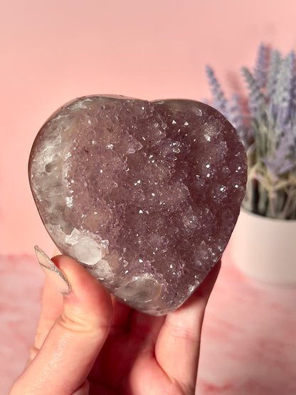 Purple Pink Sugar Amethyst Heart from Uruguay