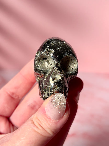 Druzy Cubic Pyrite Skull - Intuitively Chosen