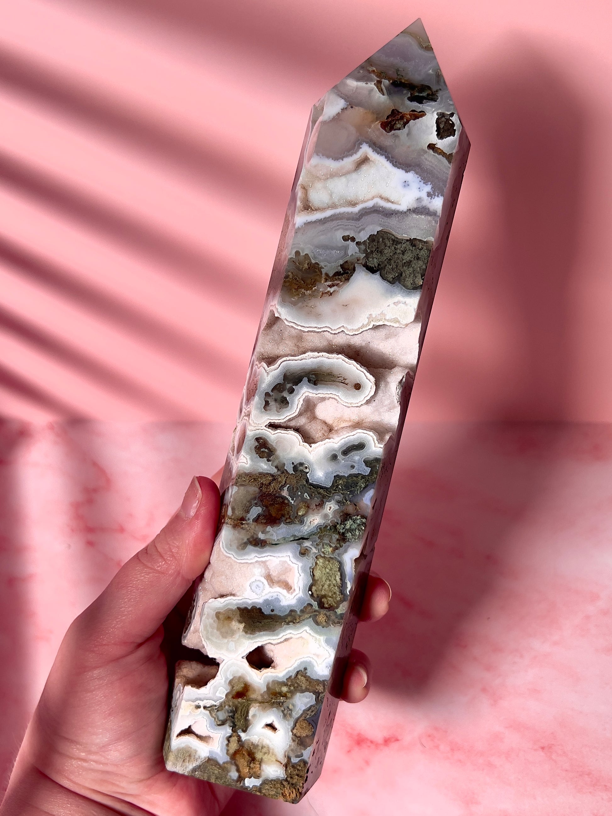 high quality moss agate statement tower 1