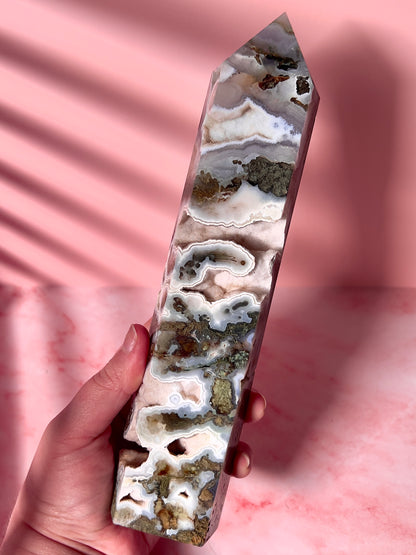 high quality moss agate statement tower 1