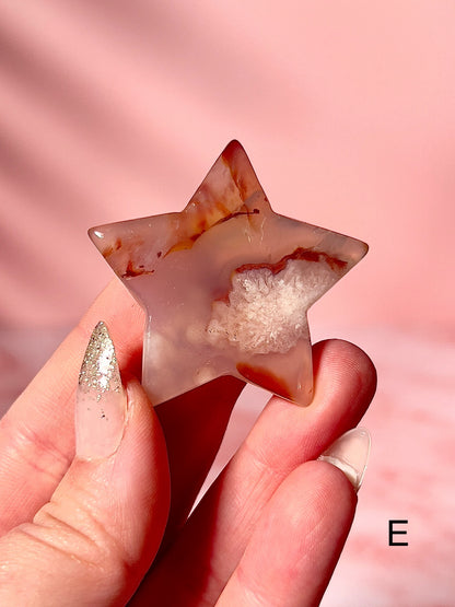 Blue and Pink Flower Agate Stars - Choose Your Own