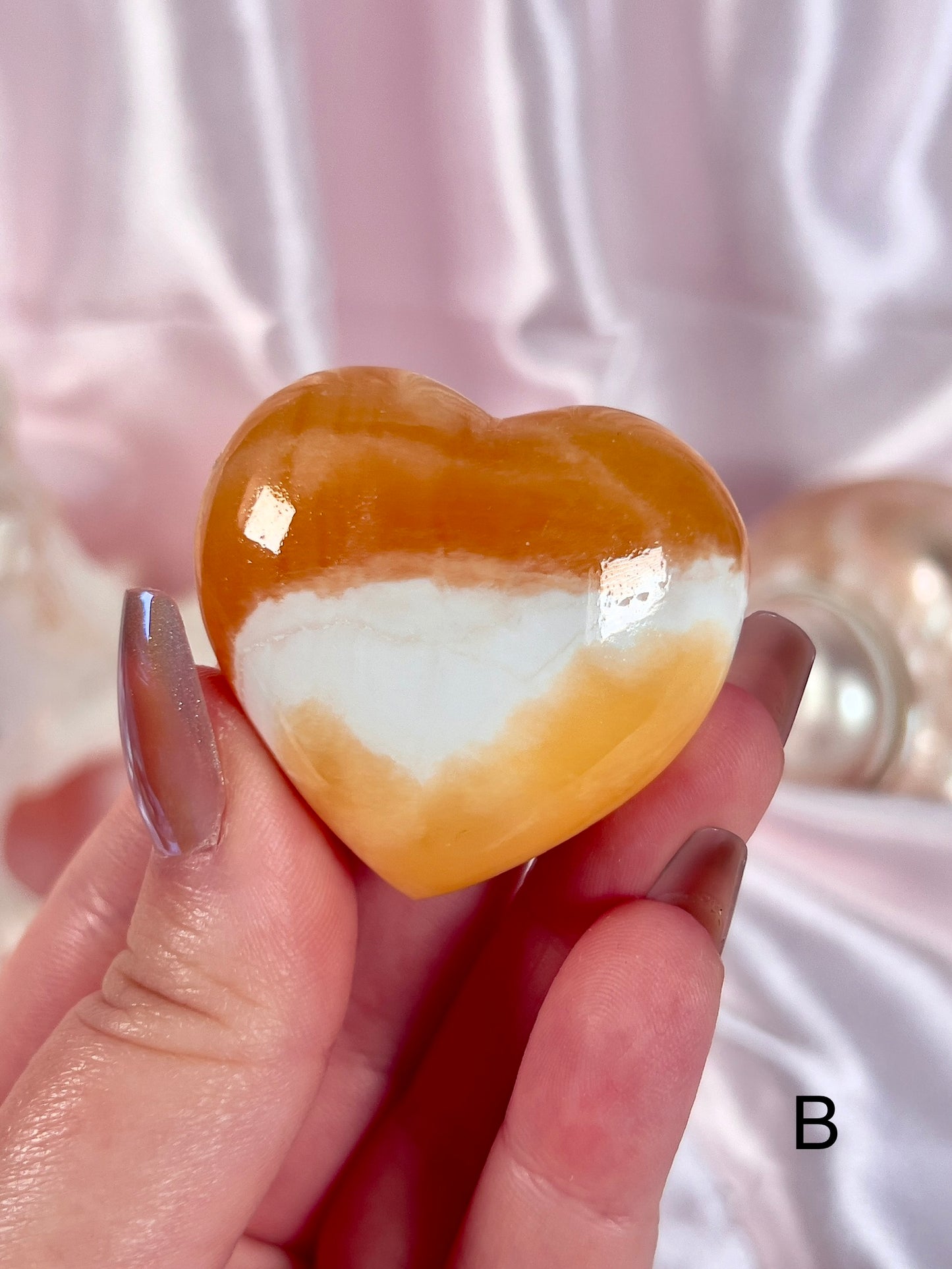Orange Calcite Heart or Sphere