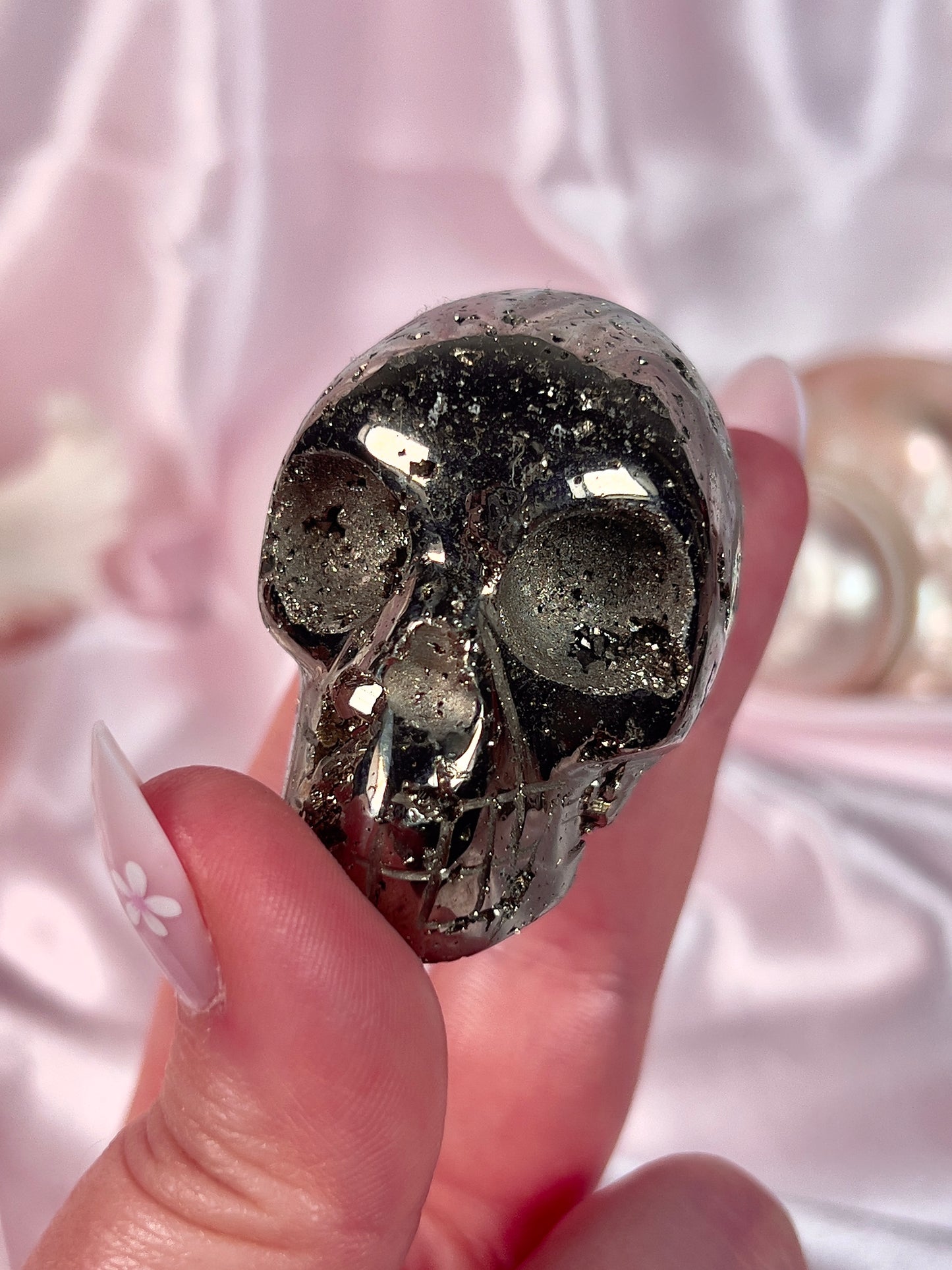 Druzy Cubic Pyrite Skull - Intuitively Chosen
