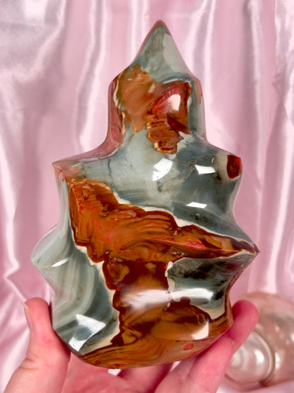 Sky Blue Polychrome Jasper Flame