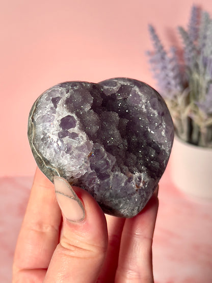 Purple Sugar Amethyst Heart from Uruguay