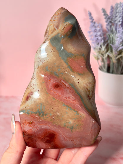 Stunning Pastel Polychrome Jasper Flame