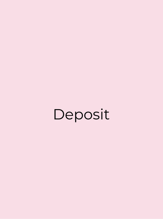 Pink background with the word 'Deposit' in black text