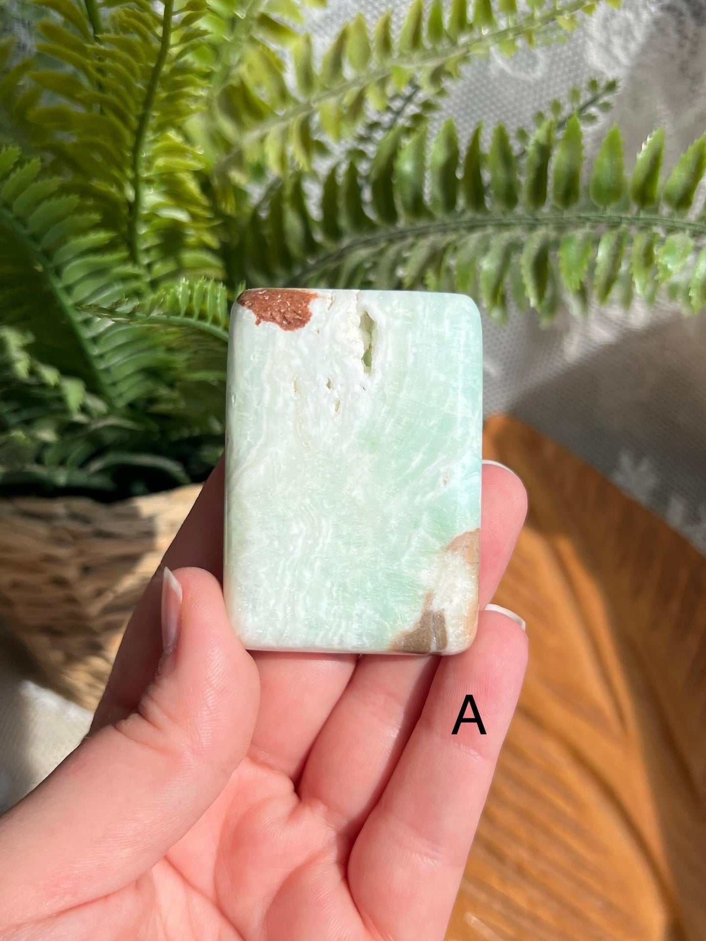 Caribbean Calcite Square Palm Stone - Choose Your Own