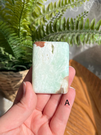 Caribbean Calcite Square Palm Stone - Choose Your Own