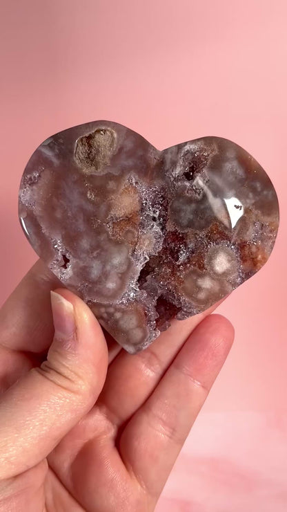 Moody Pink Amethyst Heart