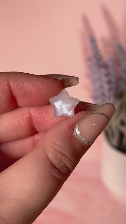 Mini High Quality Rainbow Moonstone Stars