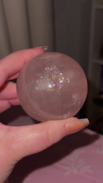 Star Rose Quartz Sphere from Madagascar