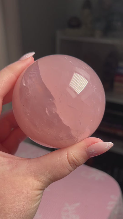 12 Point Star Rose Quartz Sphere “O”