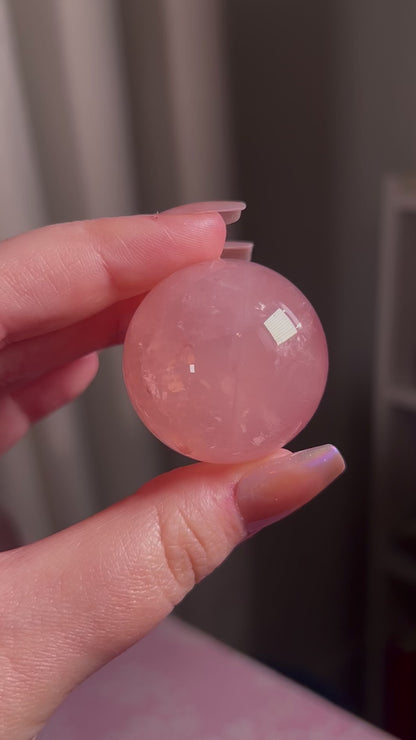 HQ Juicy Star Rose Quartz Sphere from Mozambique