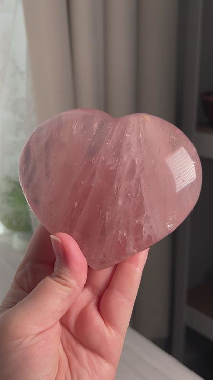 Juicy Pink Star Rose Quartz Heart