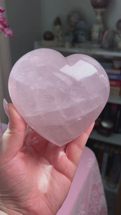 Large Lavender Star Rose Quartz Heart