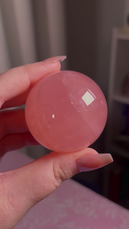 HQ Juicy Star Rose Quartz Sphere from Mozambique