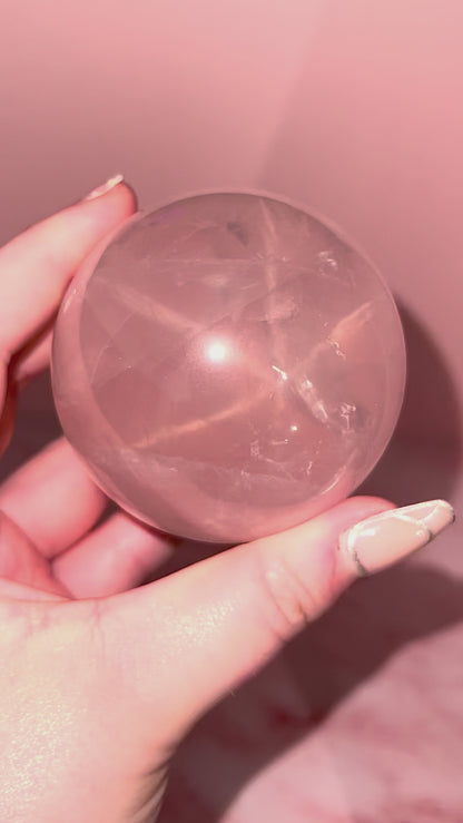 Gemmy Rose Quartz Sphere “K”