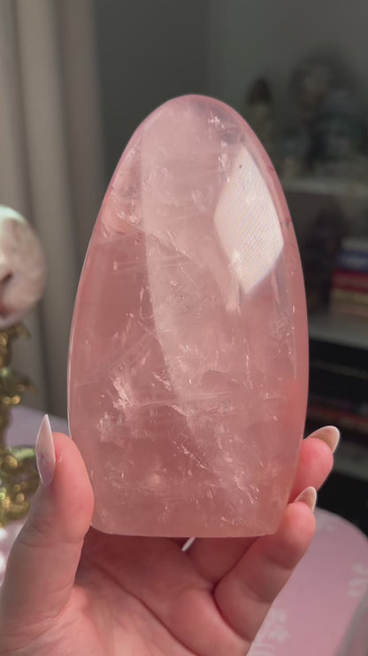 Gemmy Strawberry Pink Star Rose Quartz Freeform