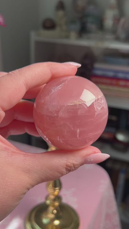 Juicy Pink Star Rose Quartz Sphere