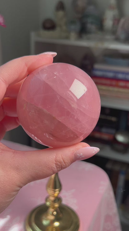 Jelly Juicy Pink Star Rose Quartz Sphere
