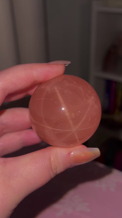 HQ Juicy Star Rose Quartz Sphere from Mozambique