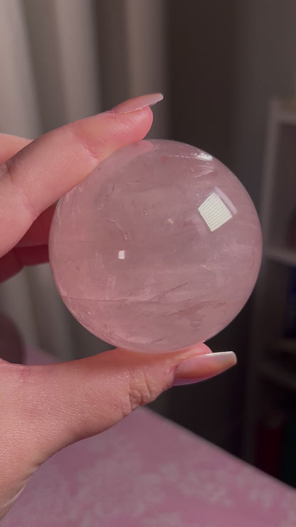 Star Rose Quartz Sphere from Madagascar