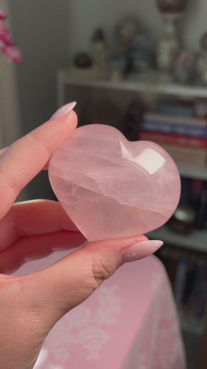 Juicy Pink Star Rose Quartz Heart