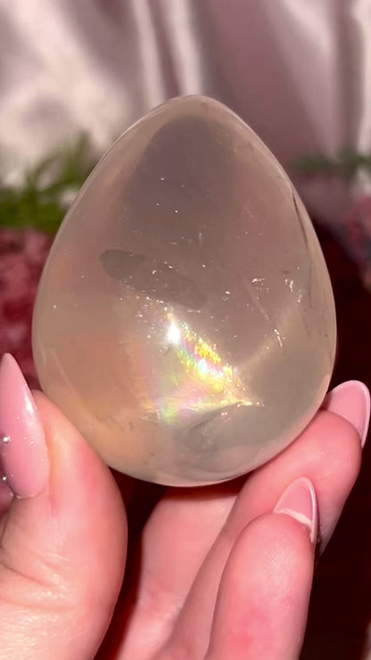 Rainbow Star Rose Quartz Egg “H”